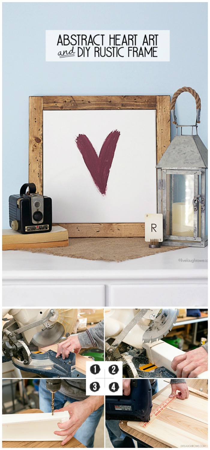 Abstract Heart Art and DIY Rustic Frame