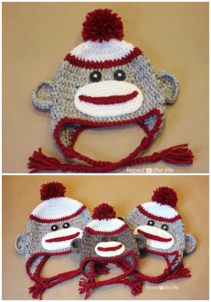 Crochet Sock Monkey Hat Pattern