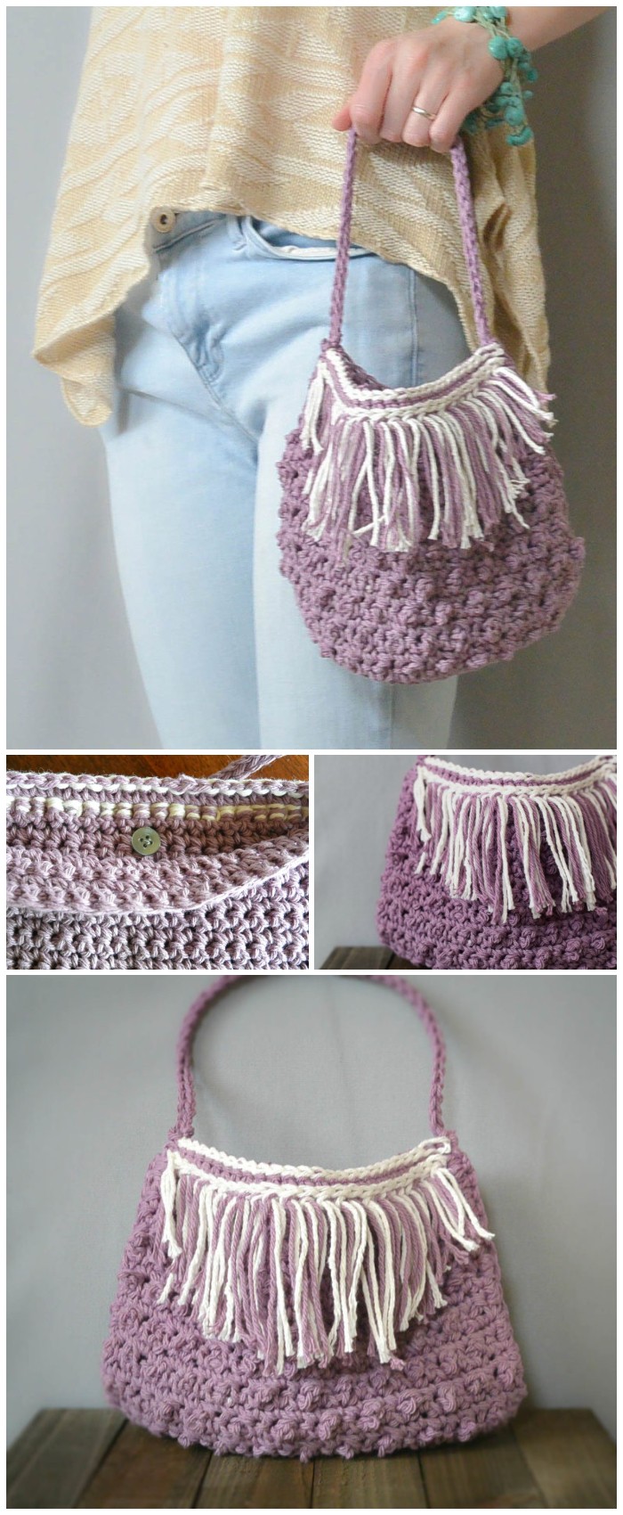 festival fringed crochet purse pattern
