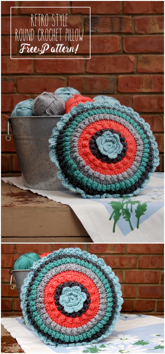 Retro Style Crochet Pillow – Free Pattern